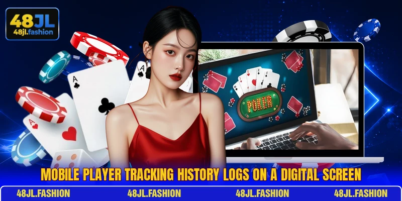 Mobile player tracking history logs on a digital screen
