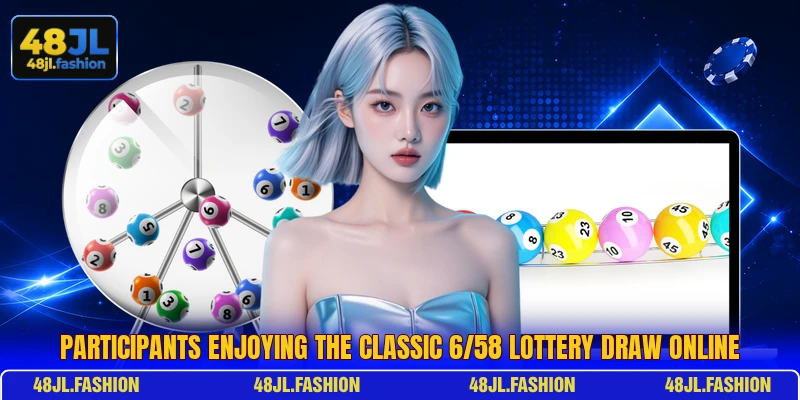 Participants enjoying the classic 6/58 lottery draw online