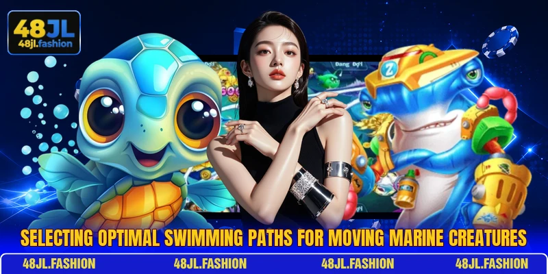 Selecting optimal swimming paths for moving marine creatures