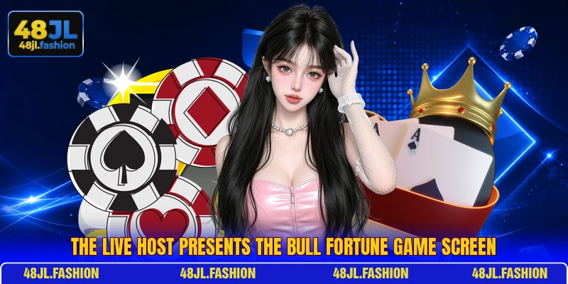 The live host presents the Bull Fortune game screen