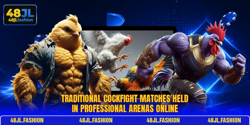 Traditional cockfight matches held in professional arenas online