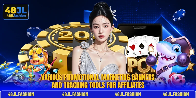 Various promotional marketing banners and tracking tools for affiliates